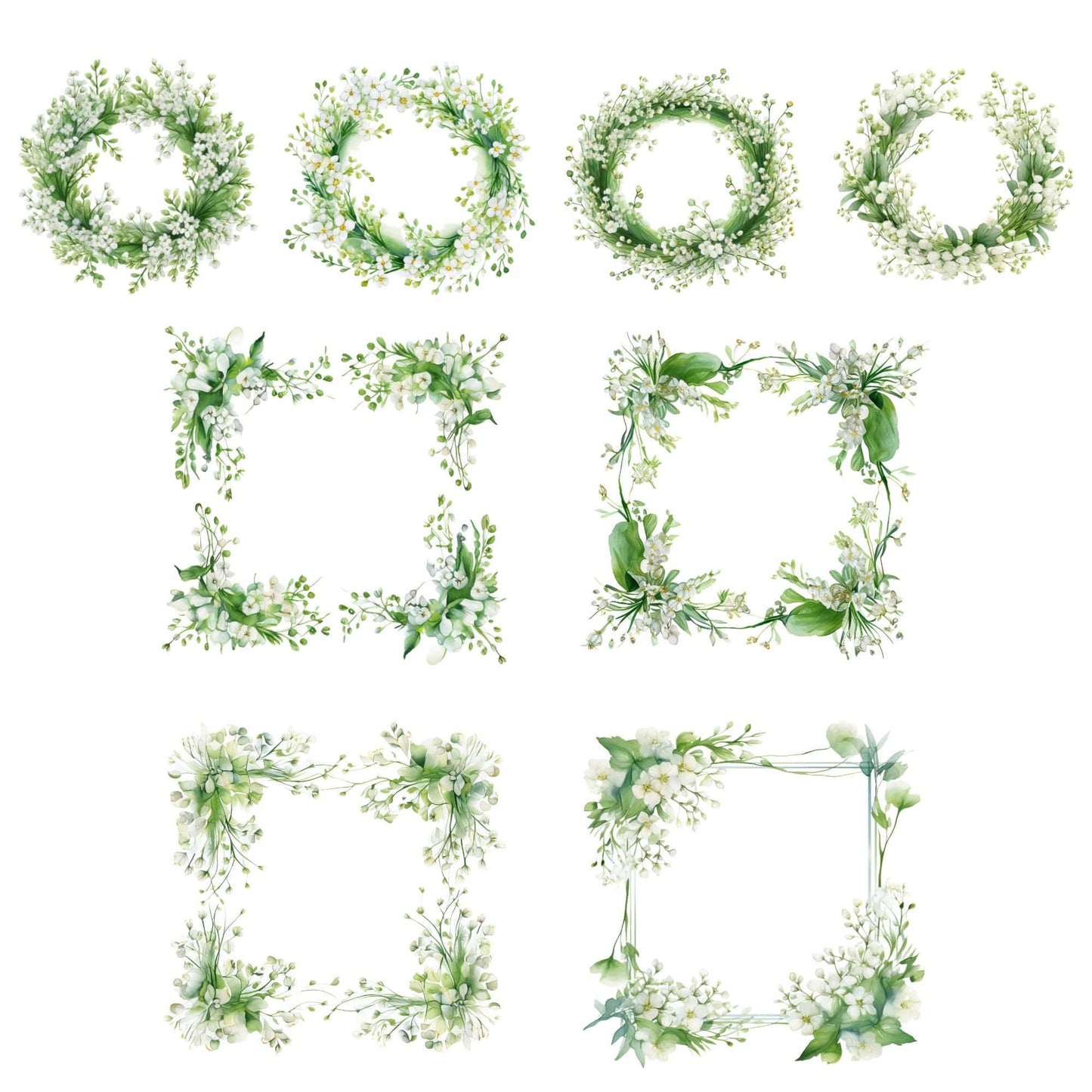 Watercolor Babys Breath Floral Clipart