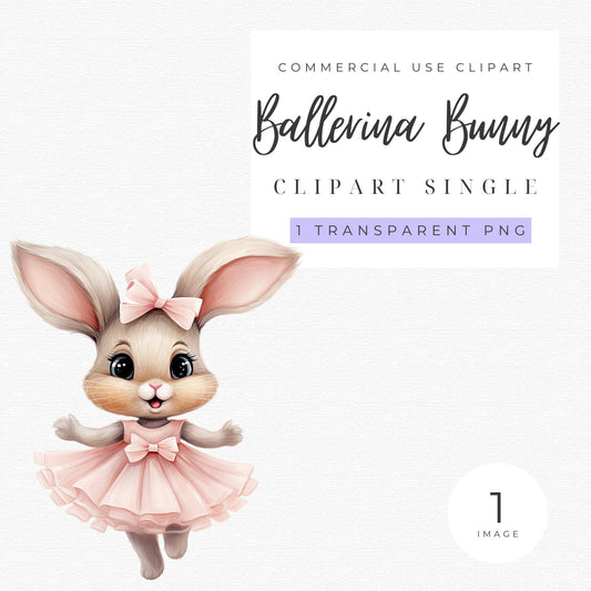 Watercolor Ballerina Bunny Clipart