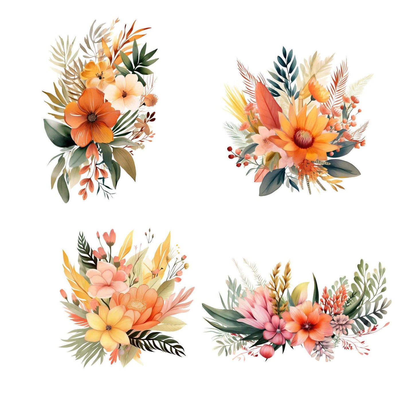 Watercolor Boho Safari Animal Clipart