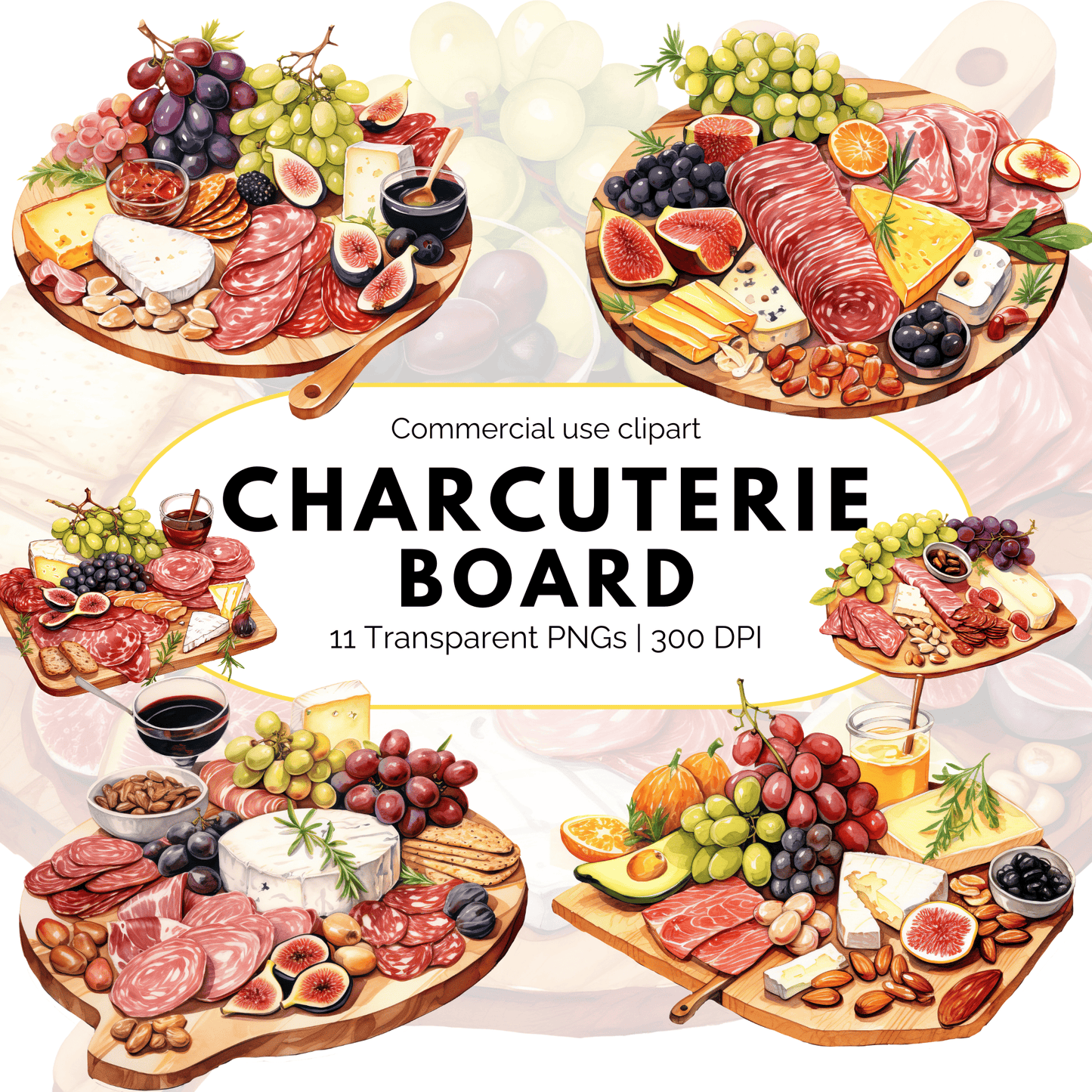 Watercolor Charcuterie Board Clipart
