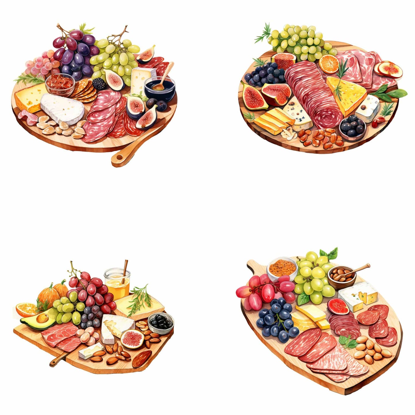 Watercolor Charcuterie Board Clipart