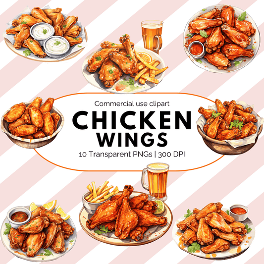 Watercolor Chicken Wings Clipart