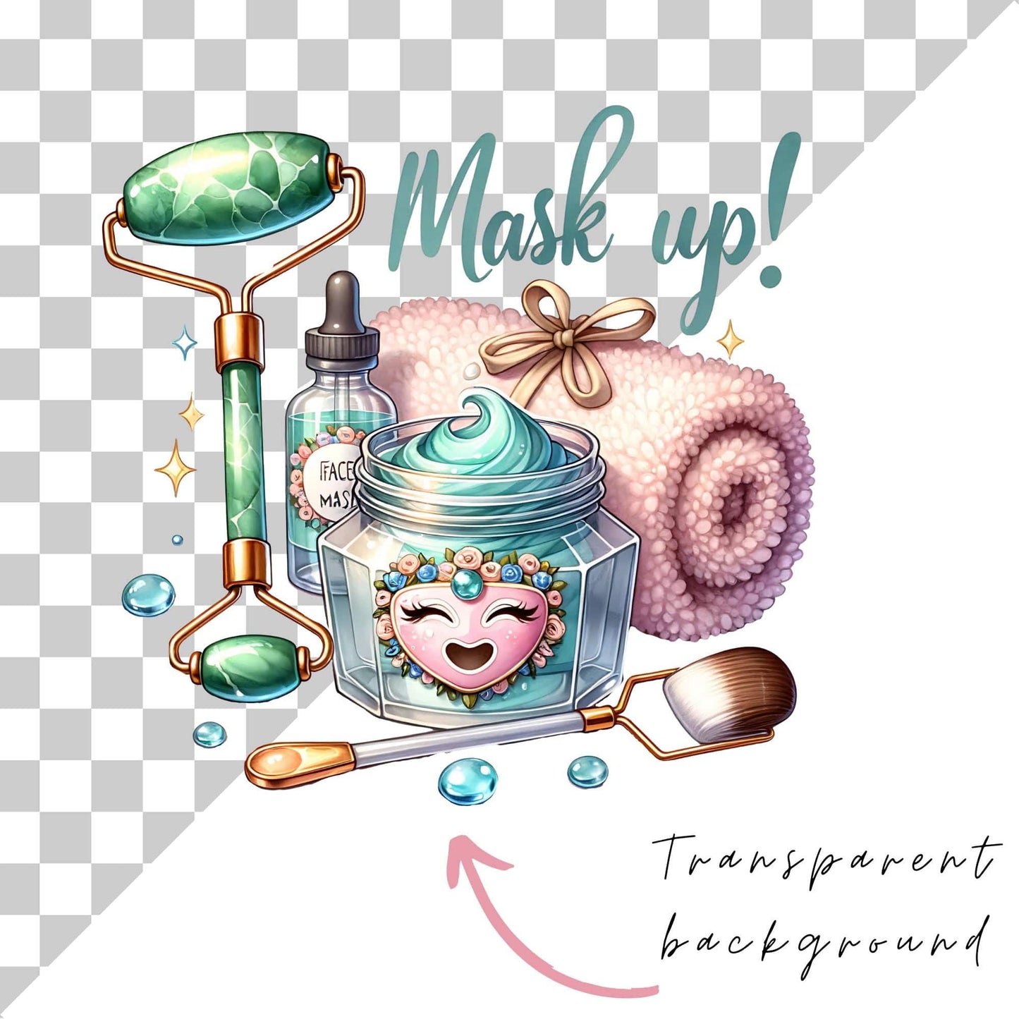 Watercolor Cozy Self Care Clipart