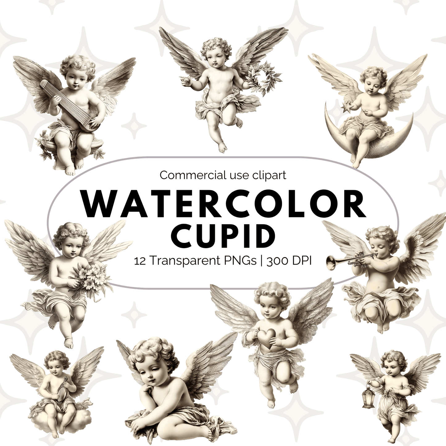 Watercolor Cupid Clipart