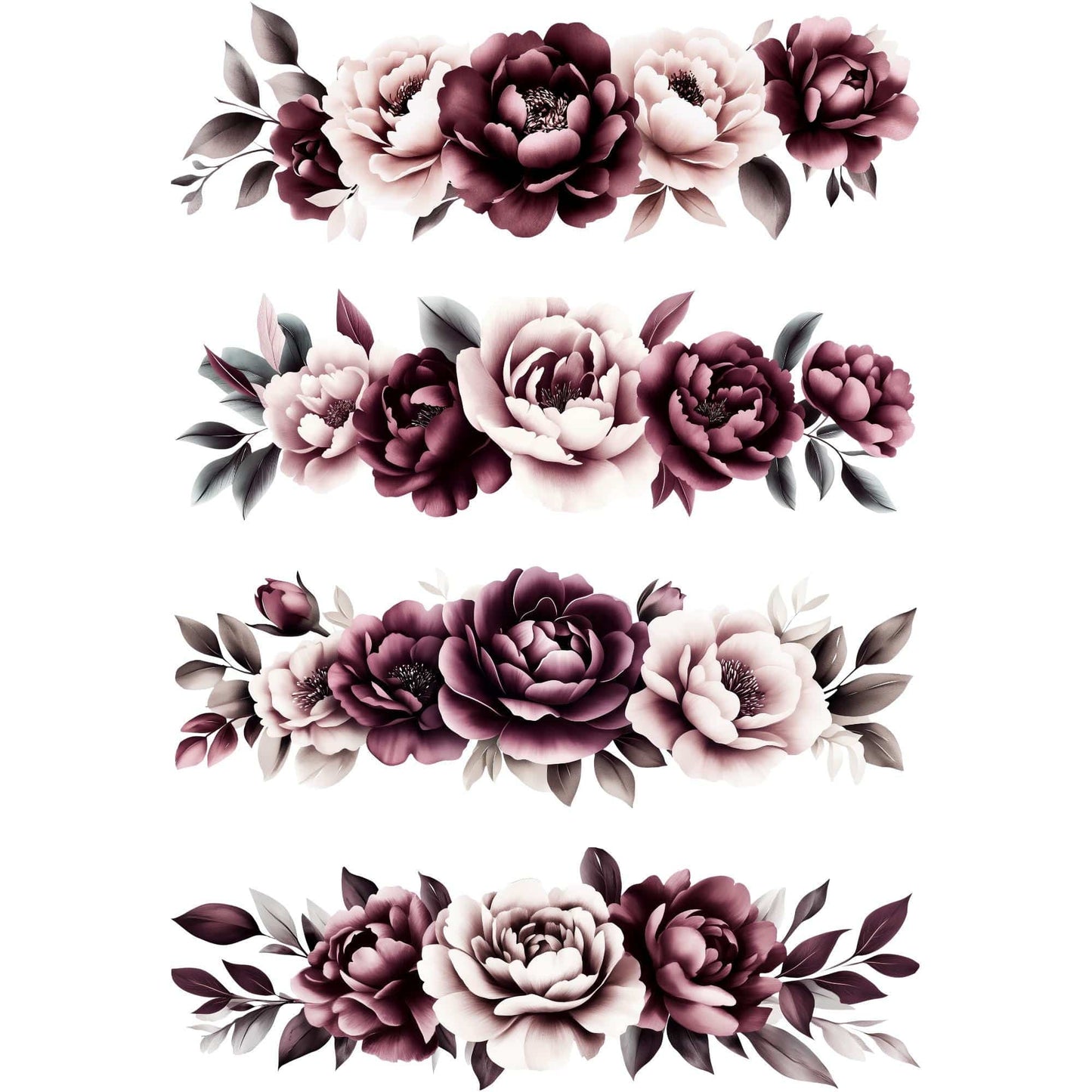 Watercolor Deep Blush Pink Floral clipart