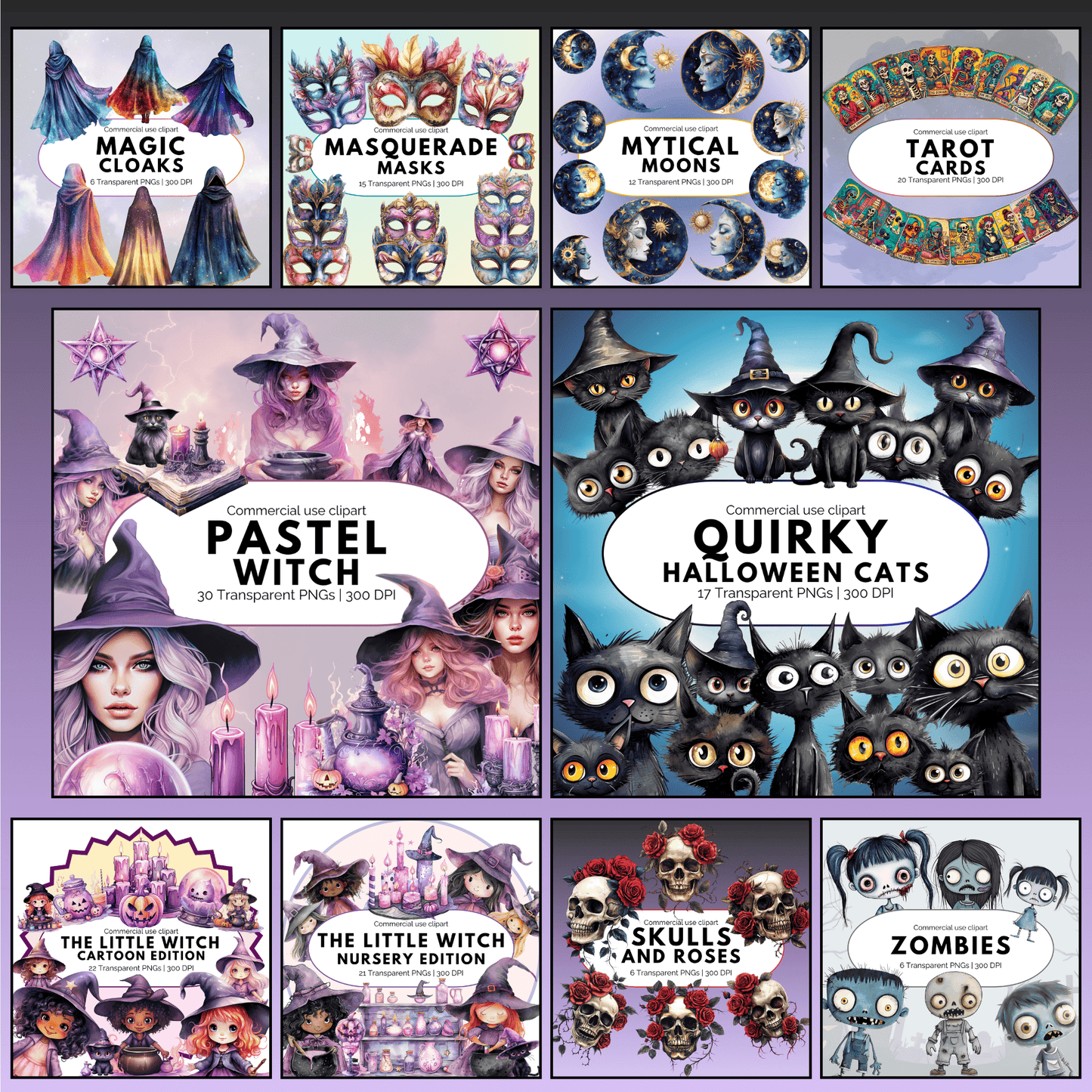 Watercolor Fall and Halloween Clipart Mega Bundle