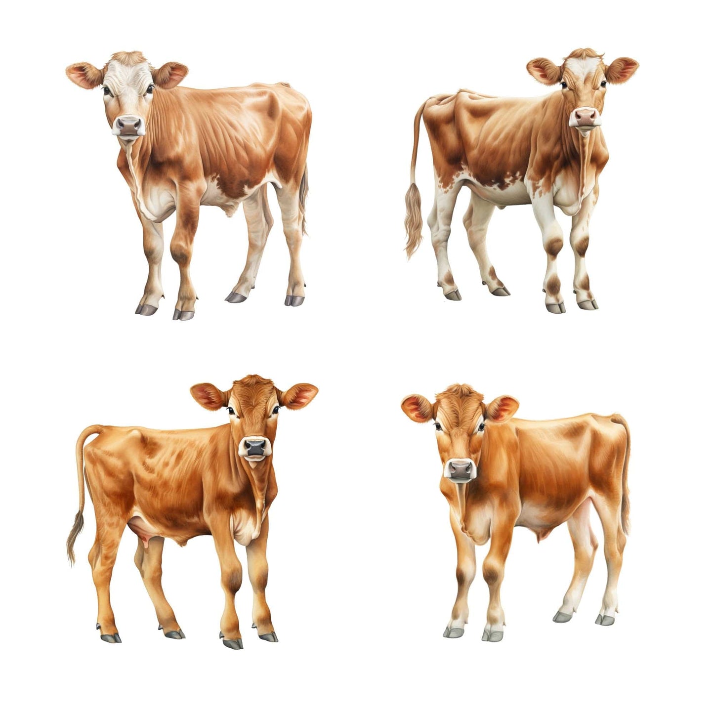 Watercolor Jersey Cow Clipart