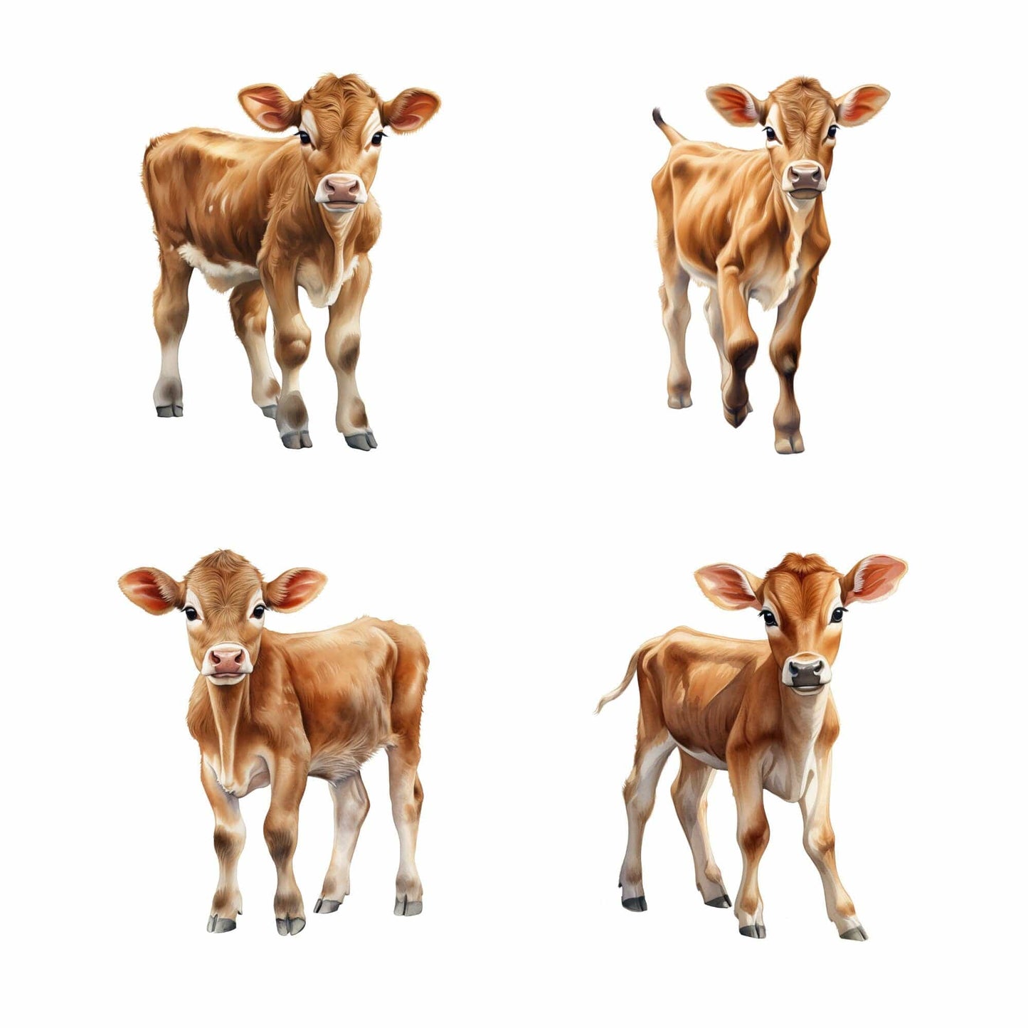 Watercolor Jersey Cow Clipart