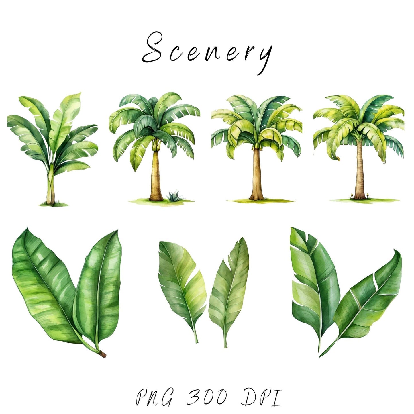 Watercolor Safari Animals on Swings Clipart