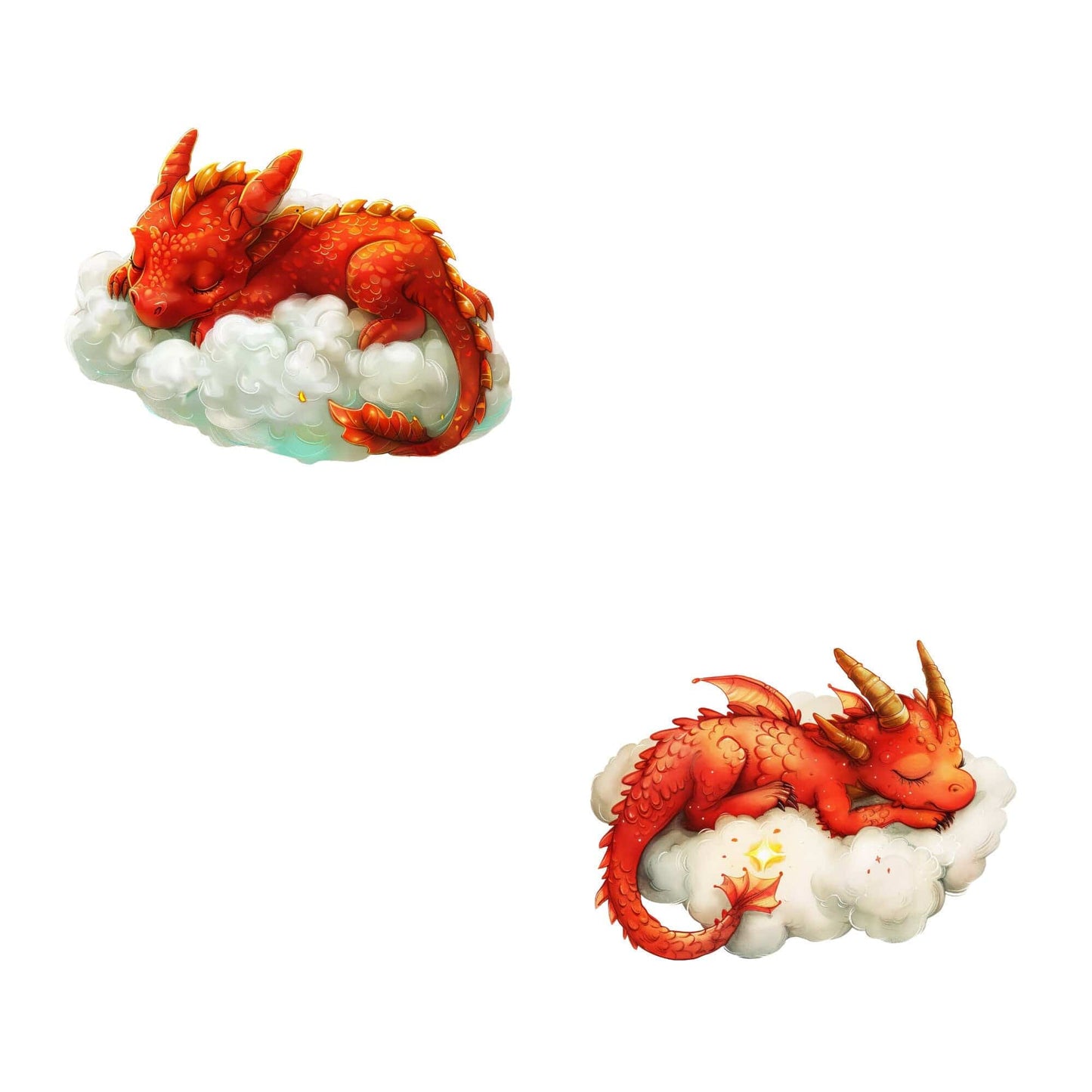 Watercolor Sleeping Dragon Clipart