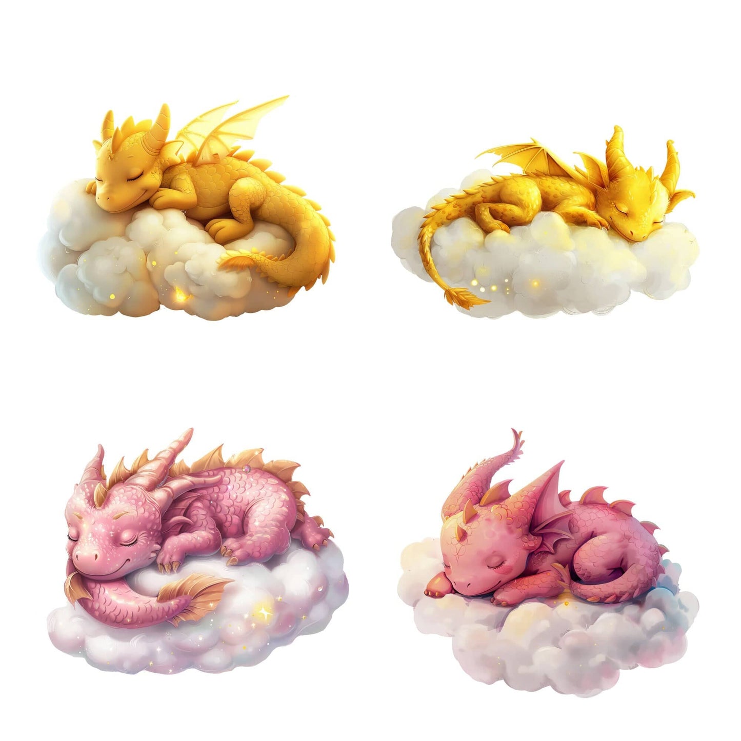 Watercolor Sleeping Dragon Clipart