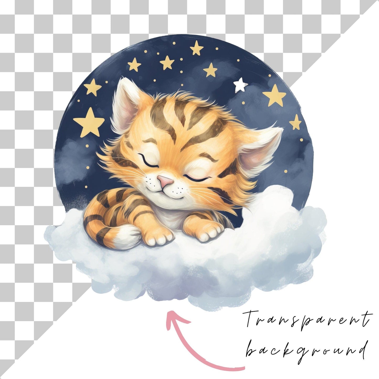 Watercolor Sleepy Safari Animals Clipart