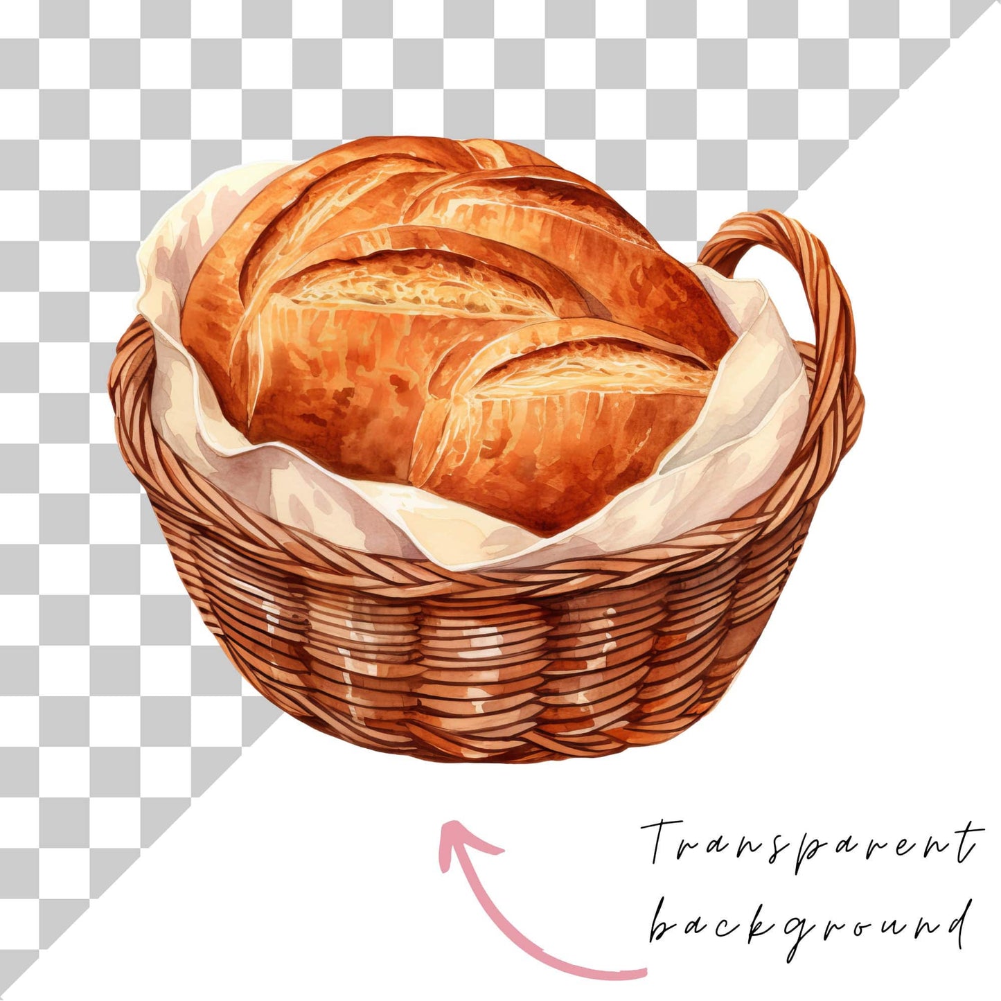 Watercolor Sourdough  bread Clipart