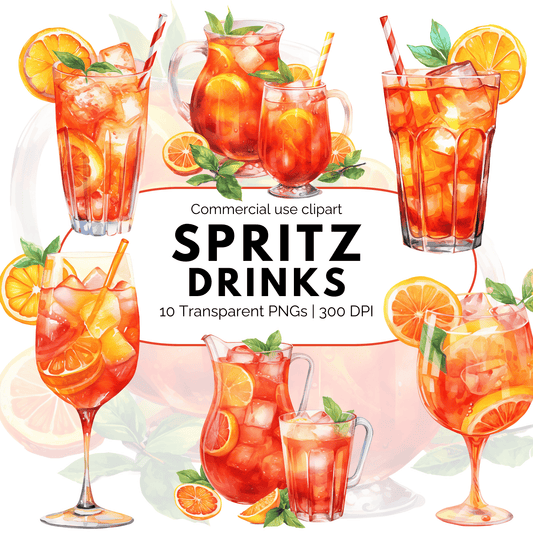 Watercolor Spritz Drinks Clipart