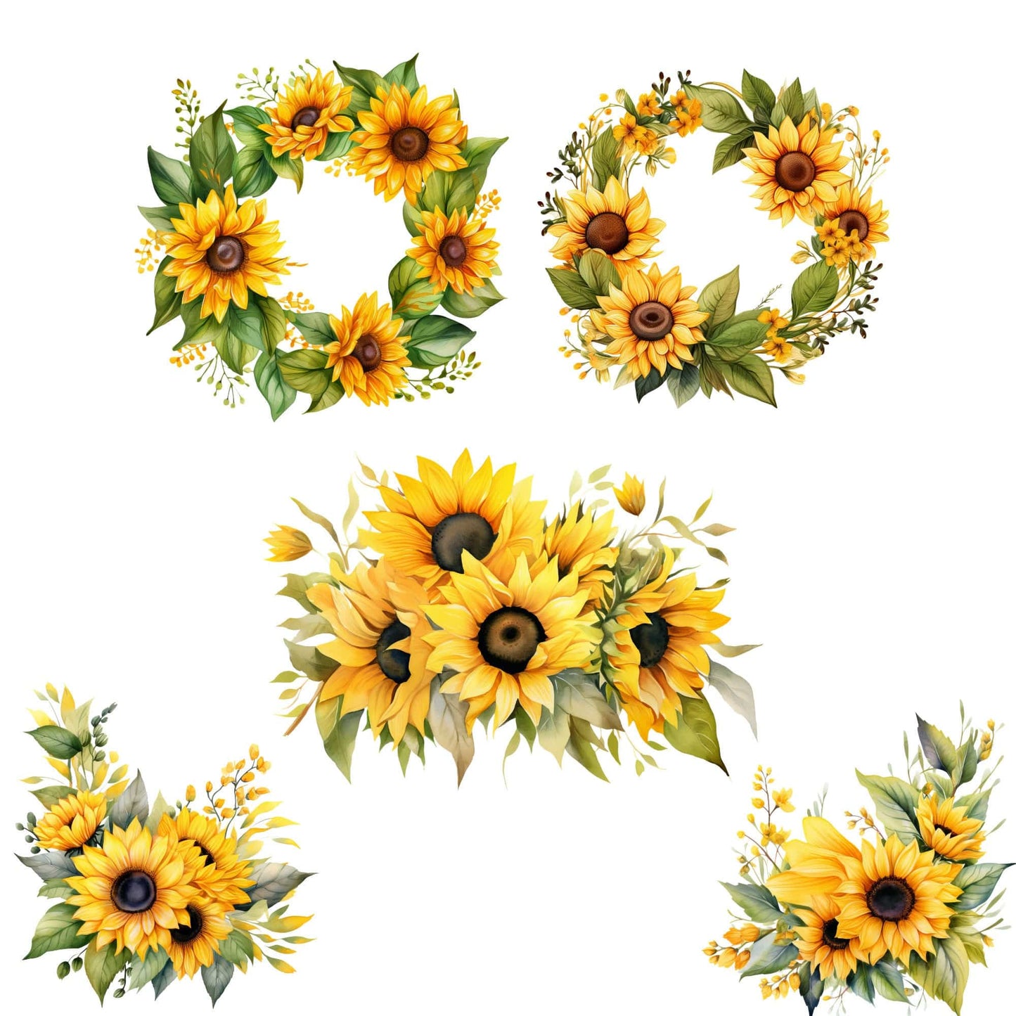Watercolor Sunflower Clipart