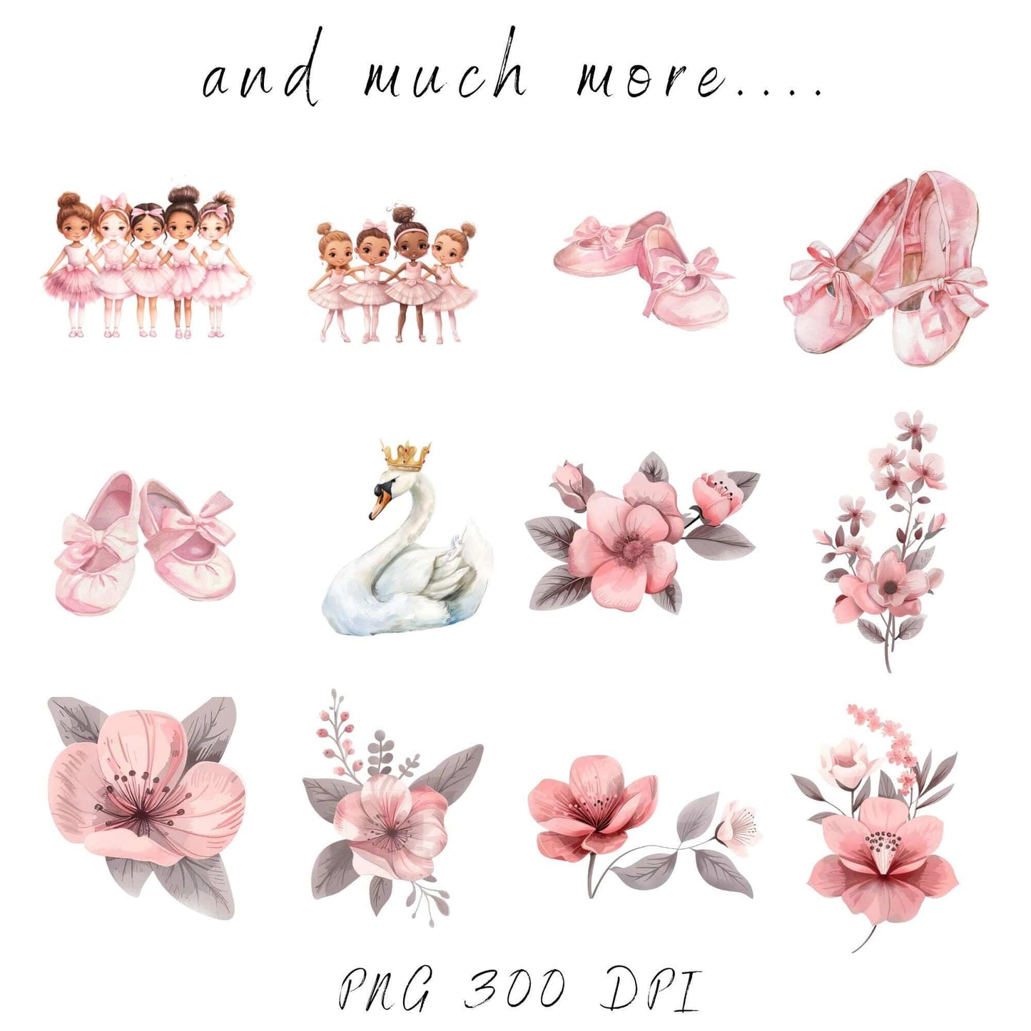 Watercolor Swan Lake Clipart