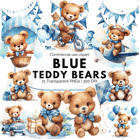 Watercolor Teddy Bear Clipart