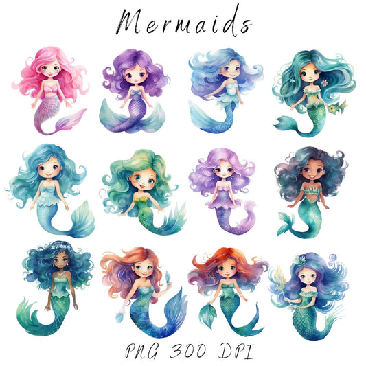 Watercolor Under the Sea Clipart