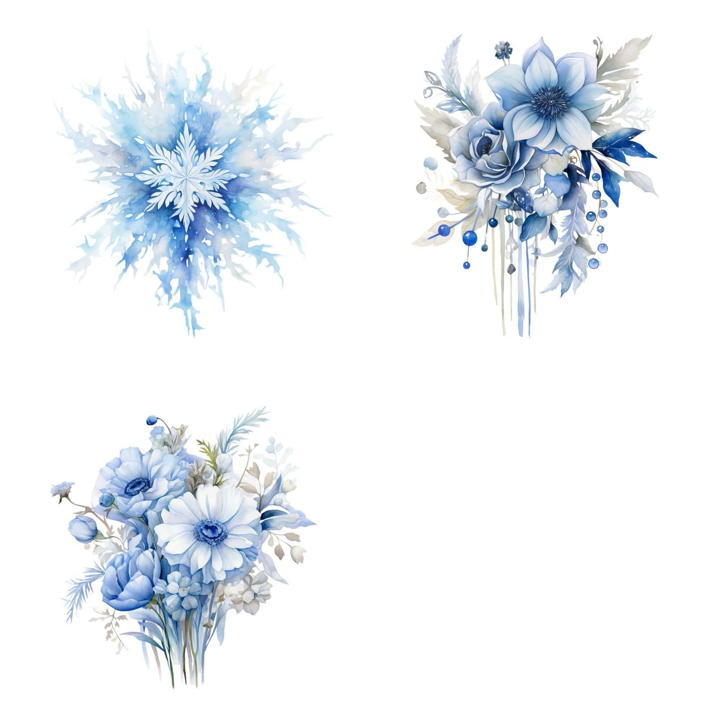 Watercolor Winter Fairy Clipart