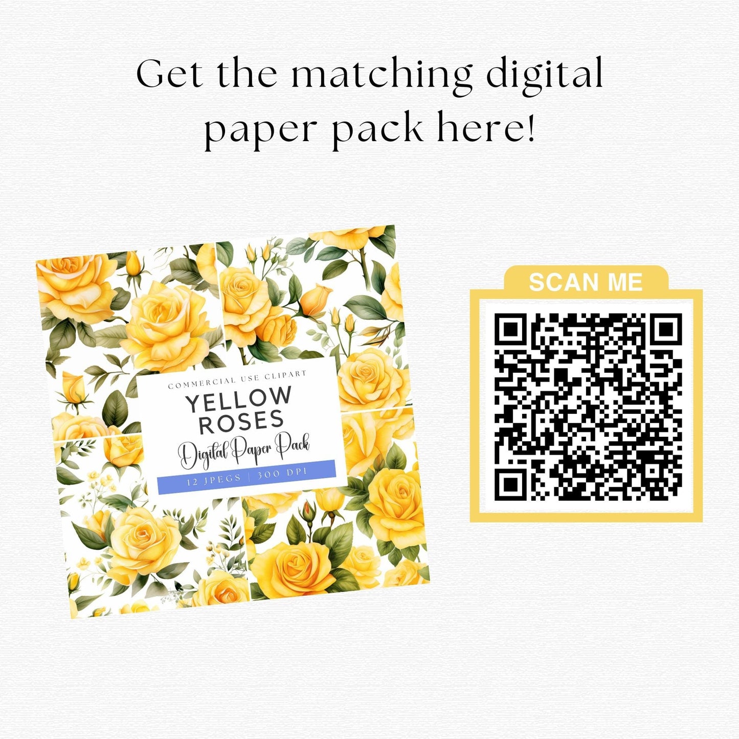 Watercolor Yellow Roses Clipart