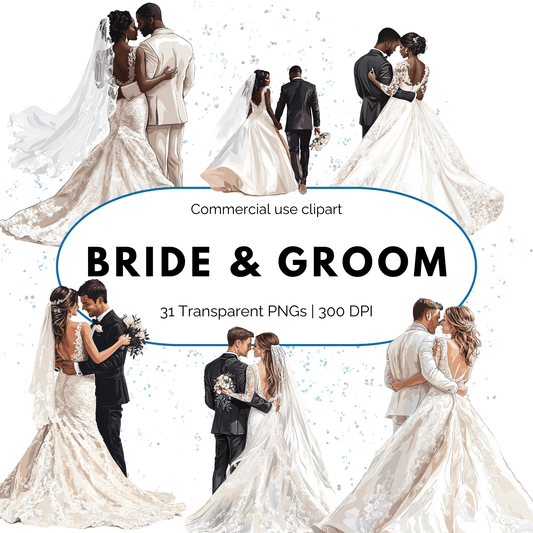 Wedding Bride and Groom Clipart