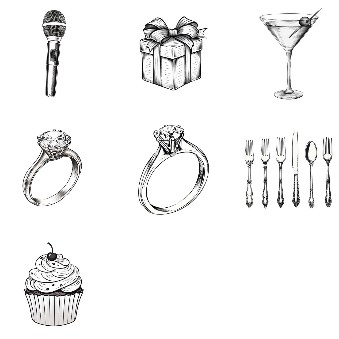 Wedding timeline clipart