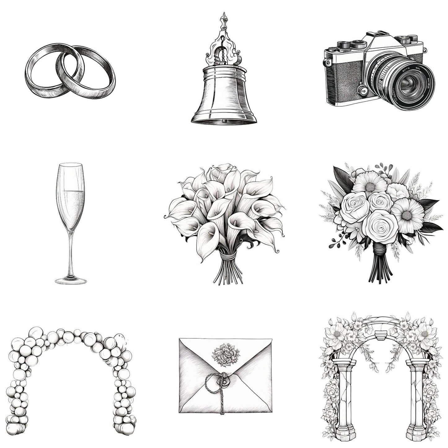 Wedding timeline clipart