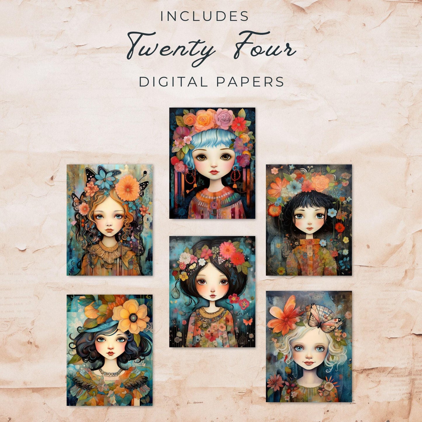 Whimsical Girl Junk Journal Pages
