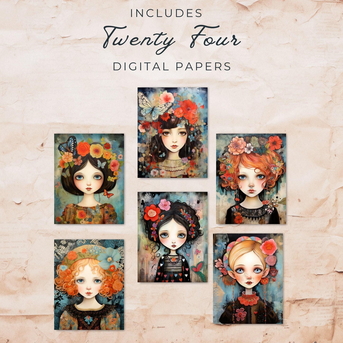 Whimsical Girl Junk Journal Pages