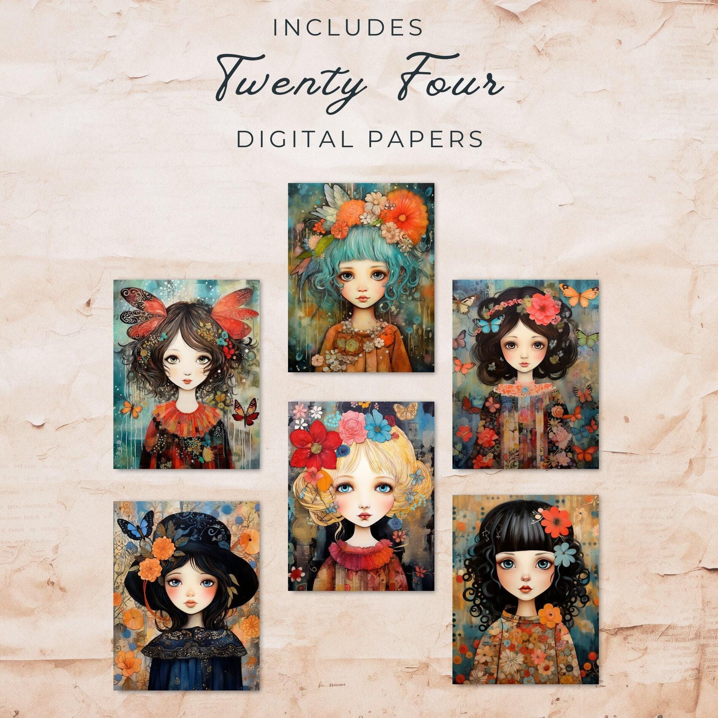 Whimsical Girl Junk Journal Pages