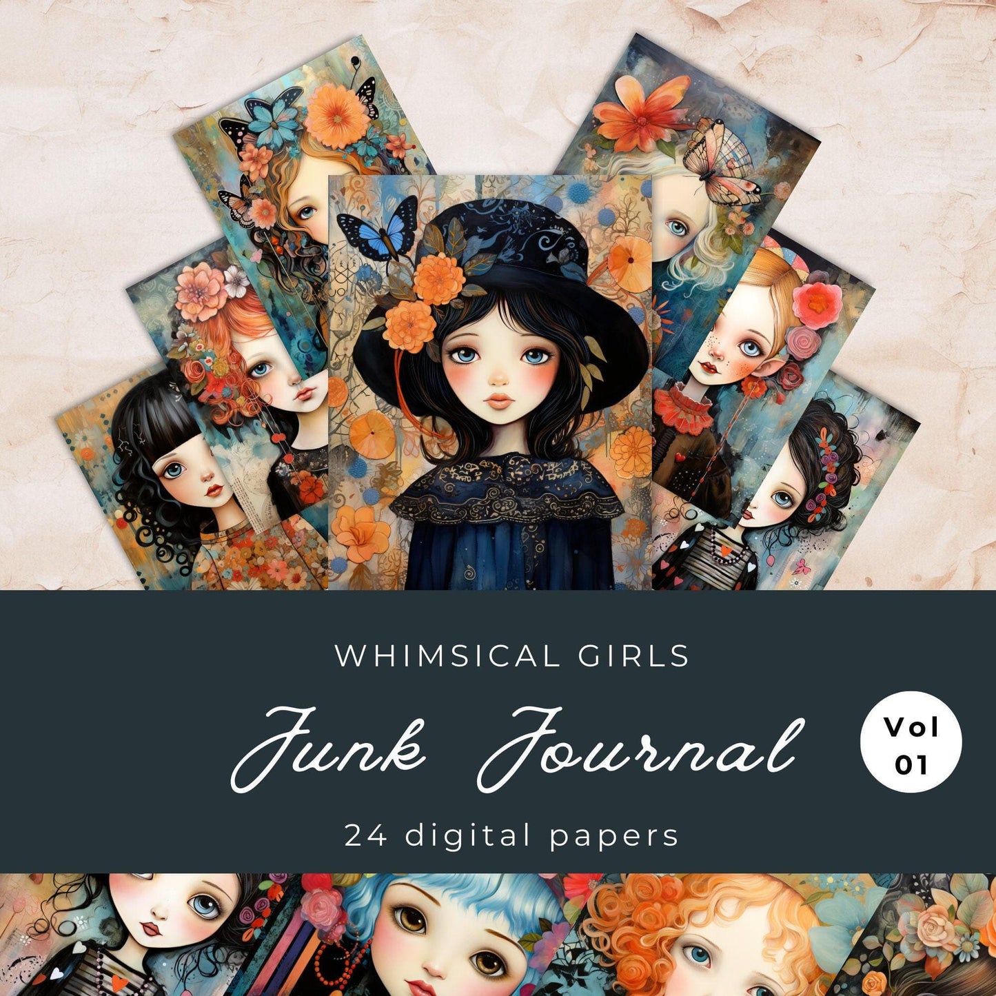 Whimsical Girl Junk Journal Pages