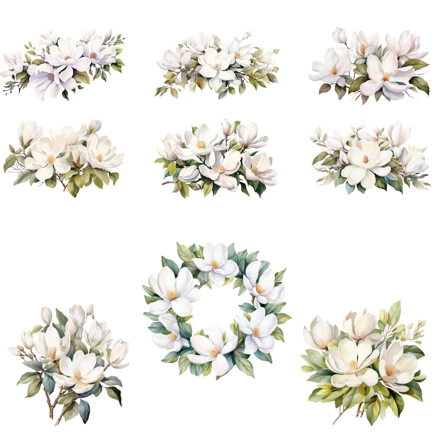 White Magnolia Clipart