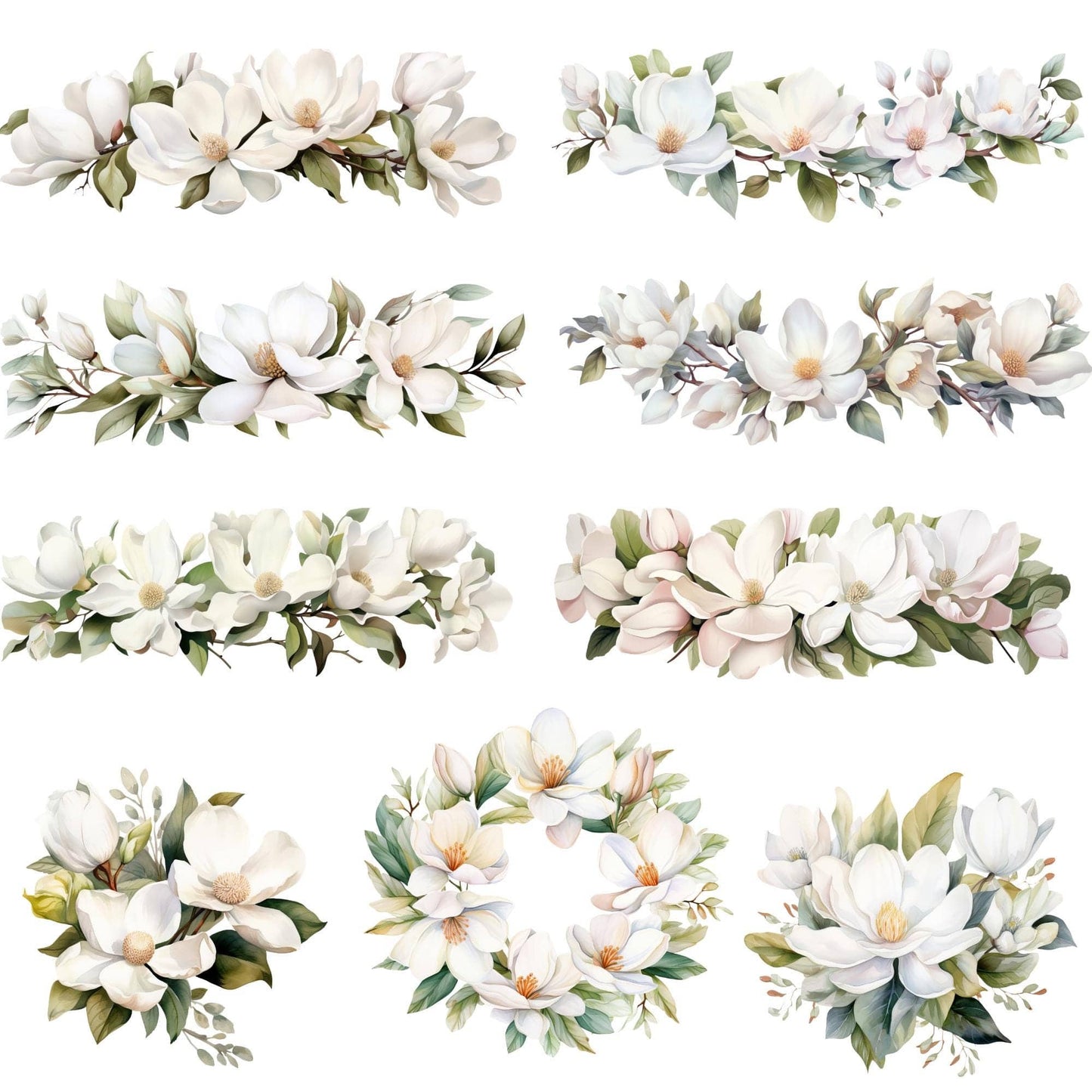 White Magnolia Clipart