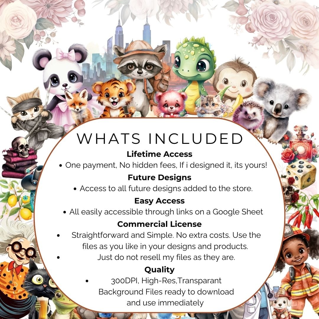 Whole Store Lifetime Clipart & Tumbler Wrap Pass – 15,000+ PNGs | Commercial Use