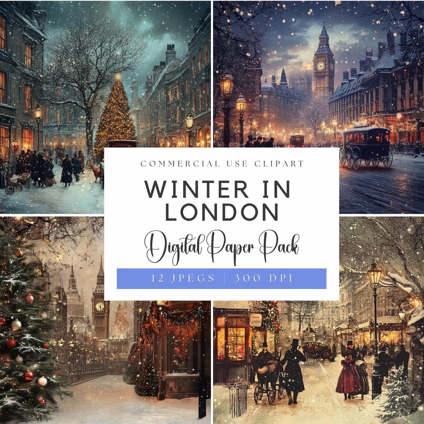 Winter in London Digital Papers