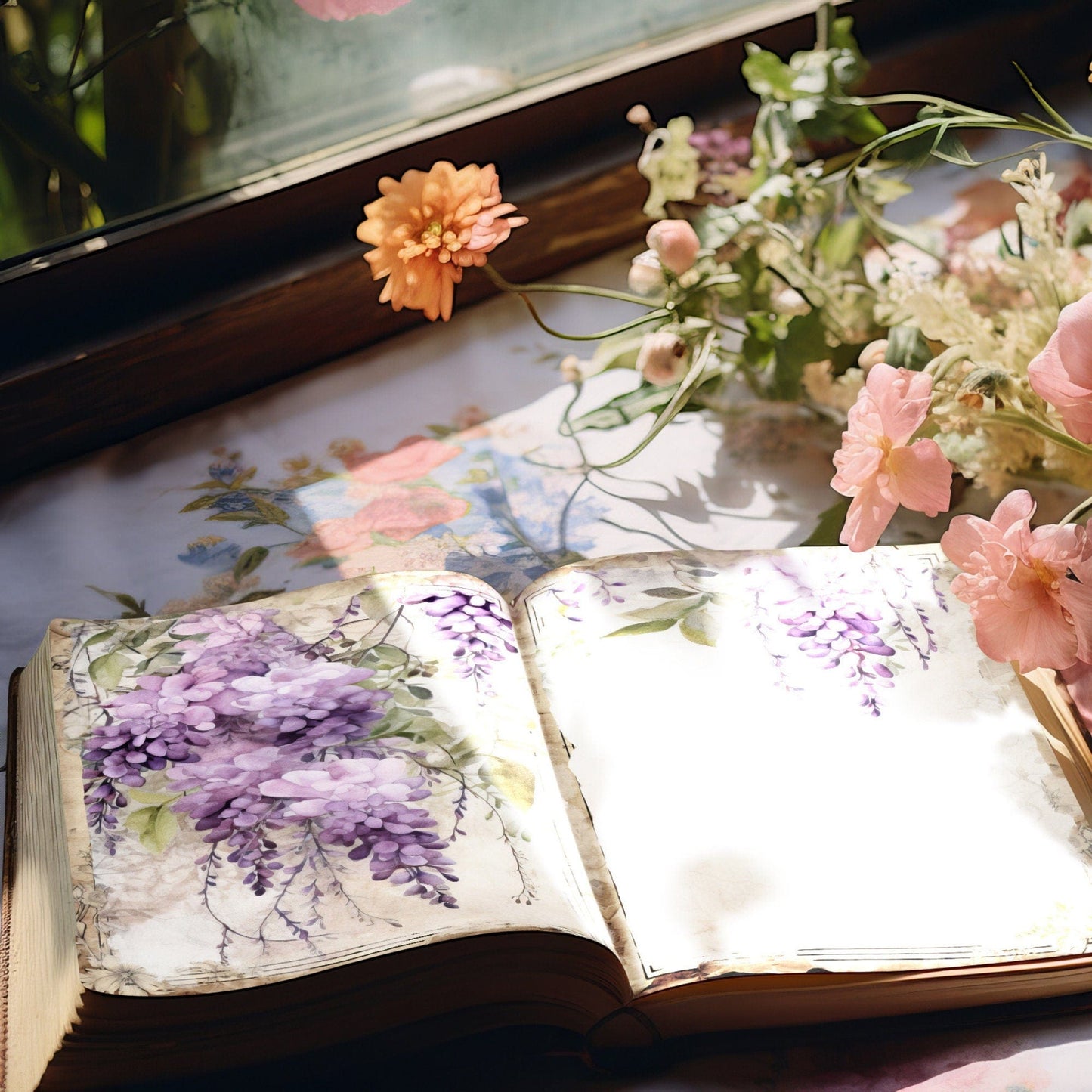 Wisteria Junk Journal Pages