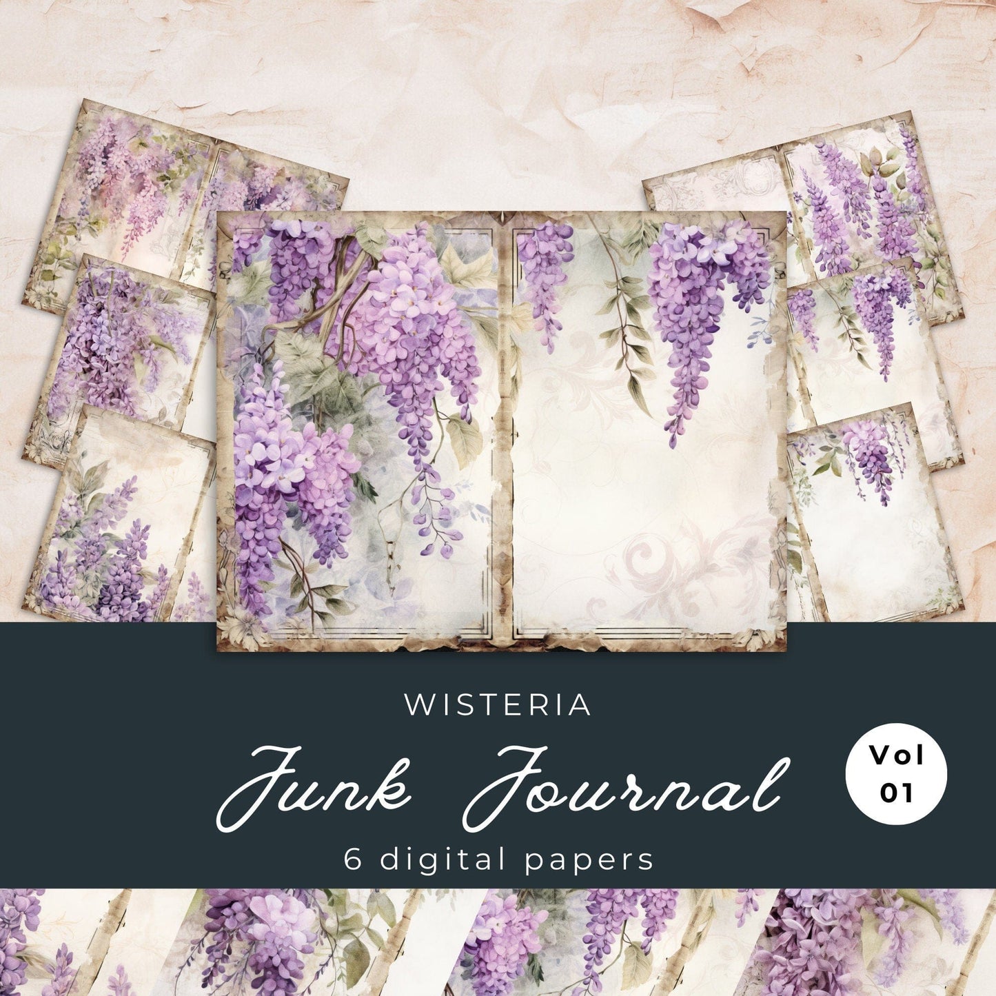 Wisteria Junk Journal Pages