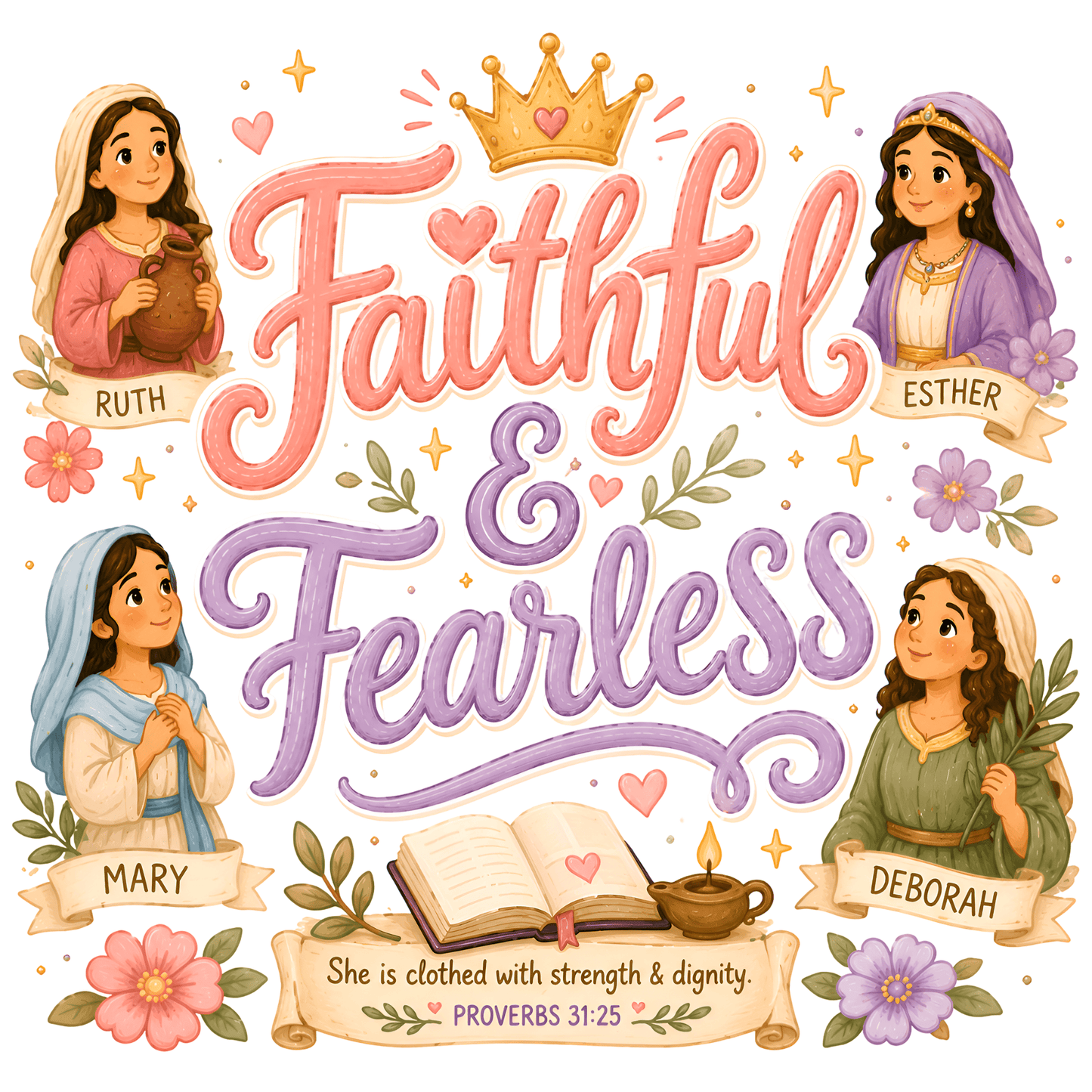 Women of the Bible Clipart Bundle | Christian Women PNG Graphics | Bible Story Commercial Use Clipart