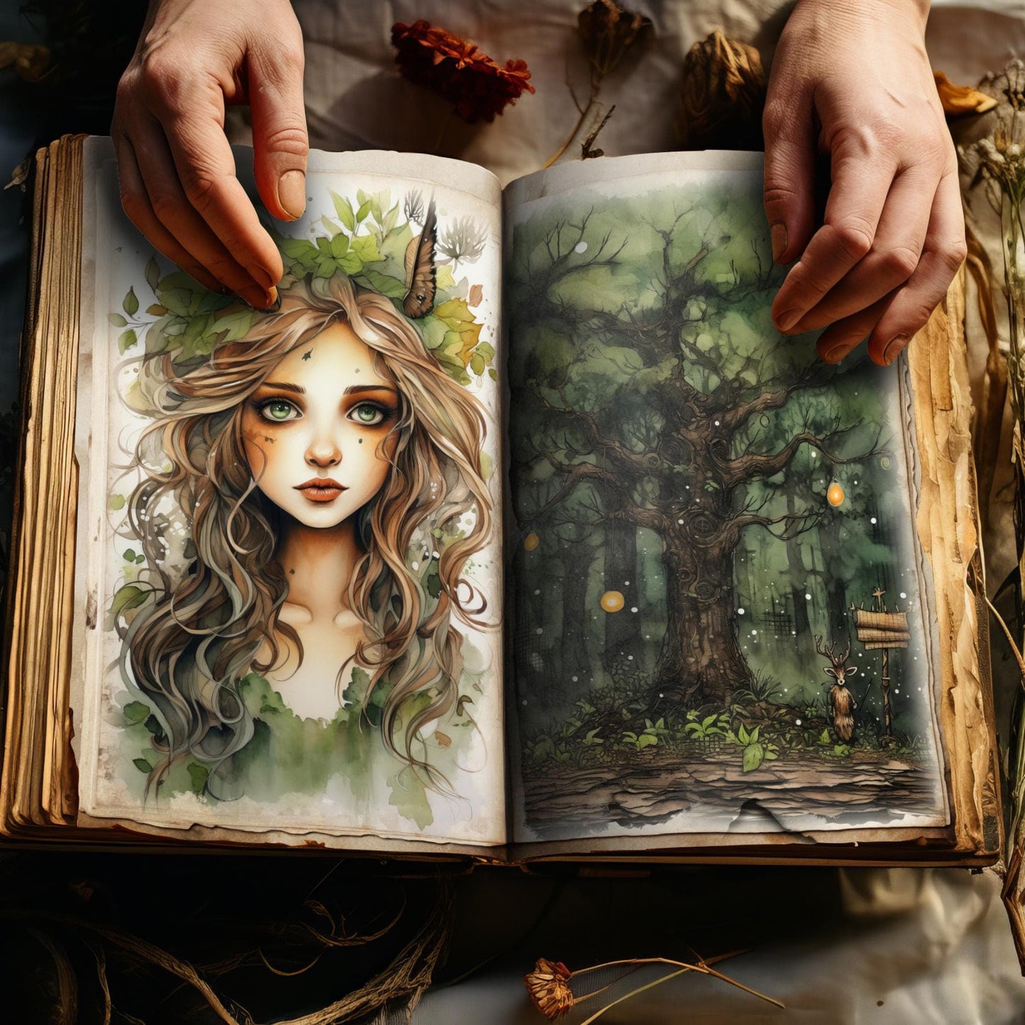 Woodland Elve Junk Journal Pages Vol1