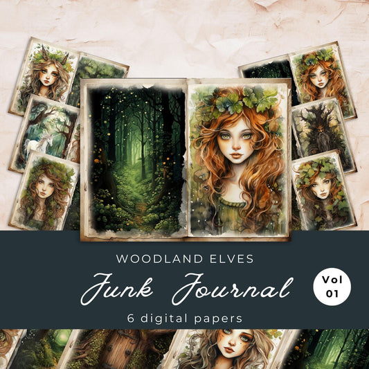 Woodland Elve Junk Journal Pages Vol1