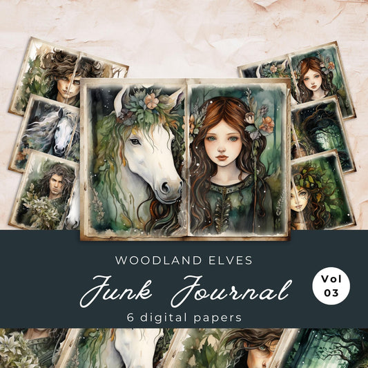 Woodland Elve Junk Journal Pages Vol3